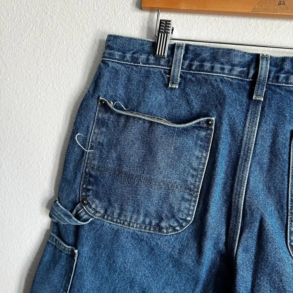 Carhartt denim blue jean double knee work wear carpenter shorts